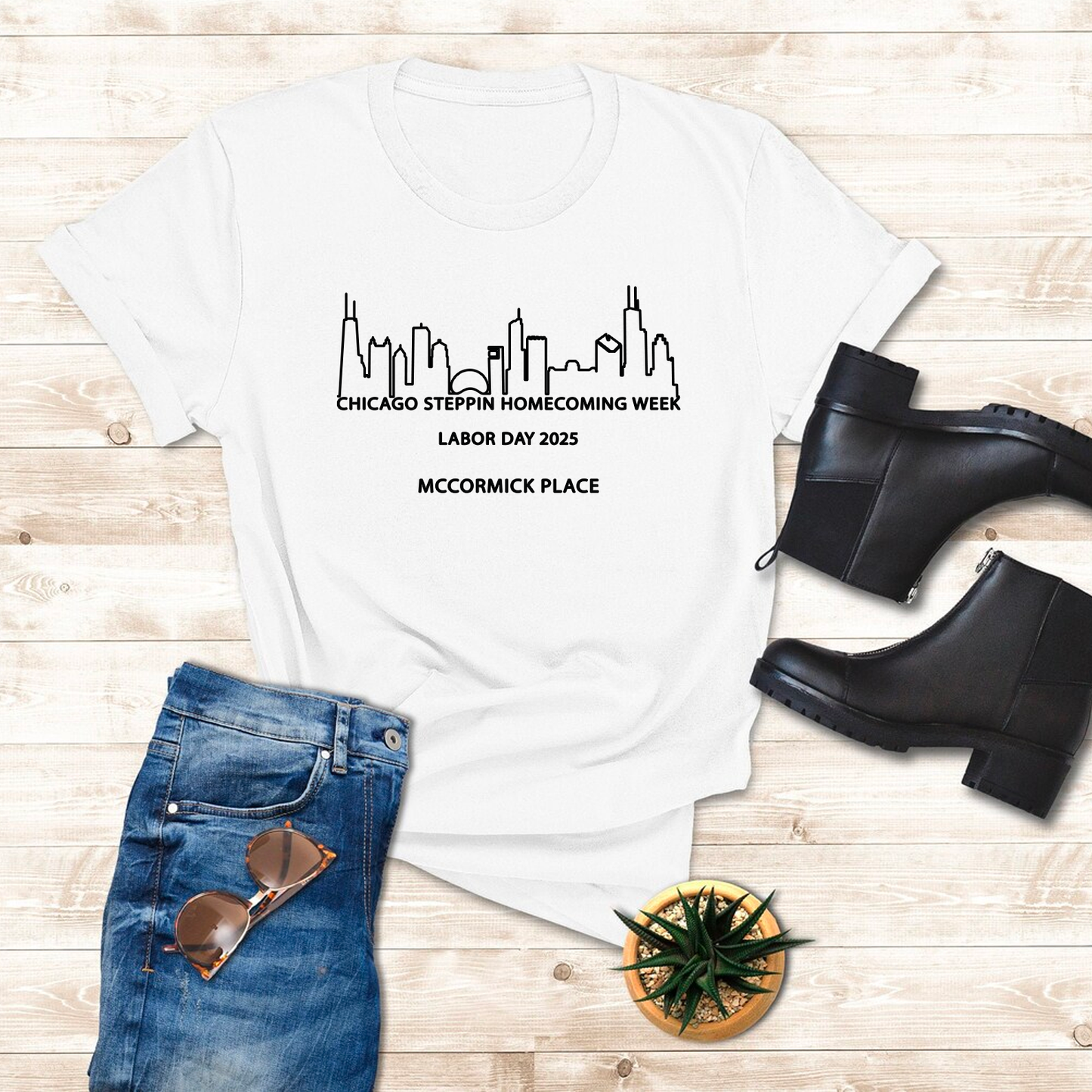 Chicago Steppers Event - Skyline Outline Tee